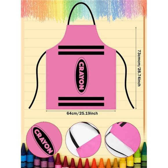 Crayon Apron and Funny Gnome Cone Hats for Costume Set for Adults Fancy Dress - Picture 2 of 7